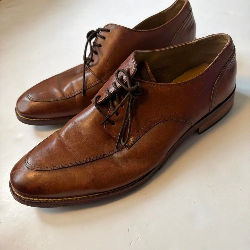 Florsheim Mens Brown Leather Apron Toe Dress Shoes 12162-221 Size 11.5 D